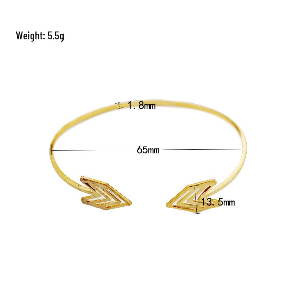 Pure Copper Geometric Arrow Open Cuff Bracelet - Stylish European  American Design