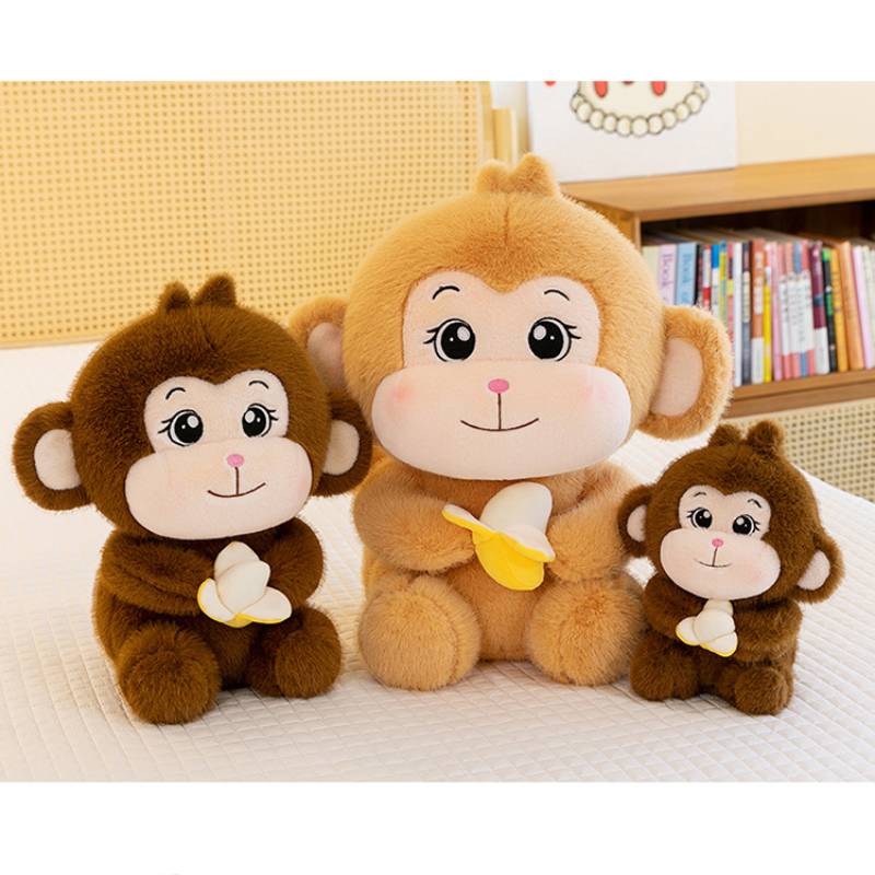 Monkey Stuffed Cute Toy Holding Banana Cute Girl Child Birthday Holiday Pillow