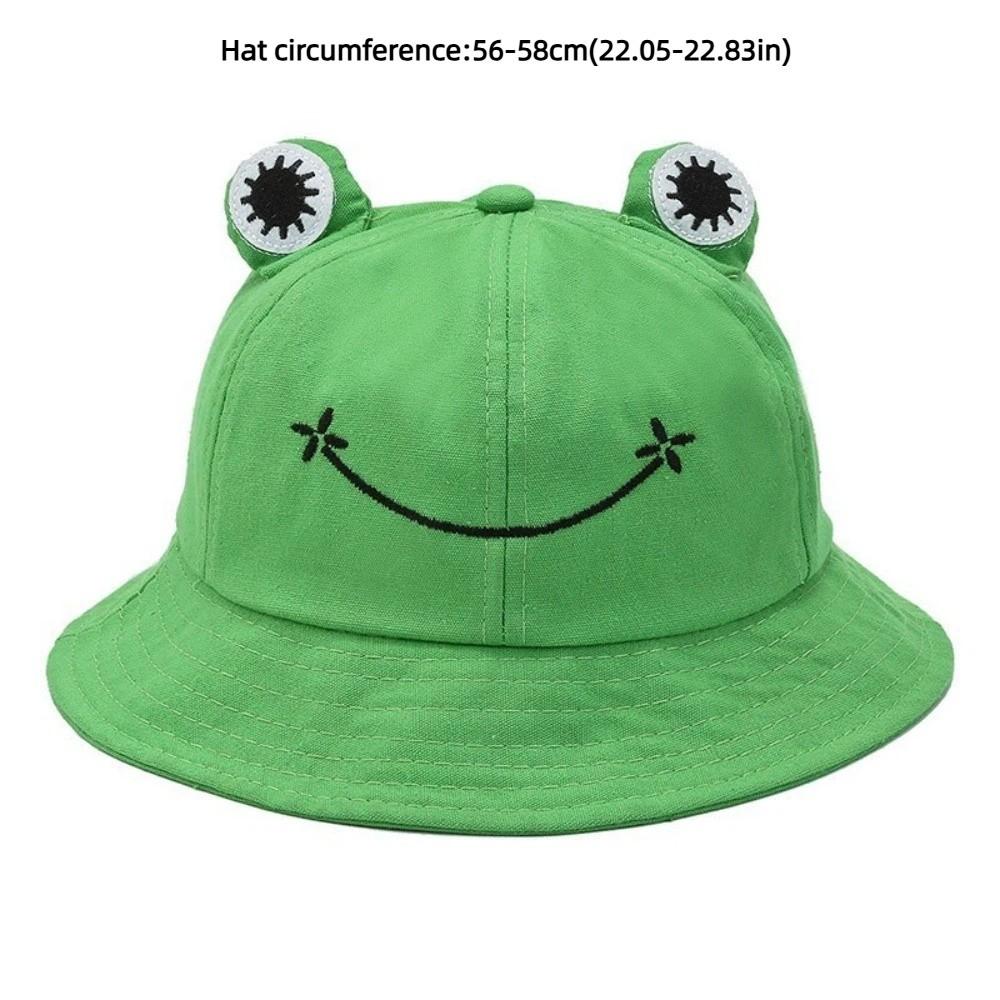 Sun Protection Women Bucket Hat Frog Shaped Fishing Cap Cute Sunscreen Hat  Outdoor