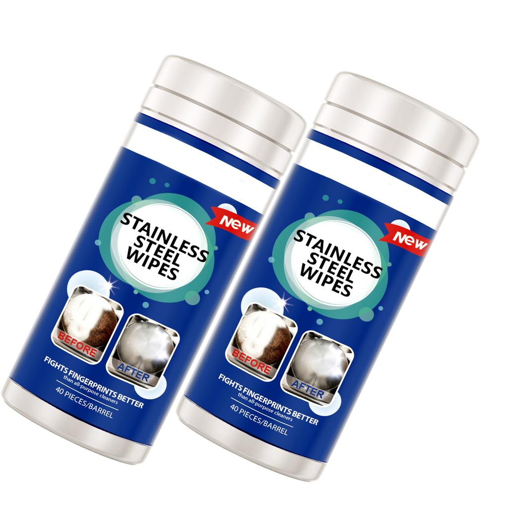40pcs /80Pcs Convenient Cleaning Wipes All Purpose Stainless Steel Wipes Cleaning Wipes Easily Remove Grease Water Marks