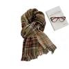 Winter Scarf  Sweet  Fresh and Soft  Shawl  Versatile Simple  Youthful Style  Student Plaid  Warm Scarf
