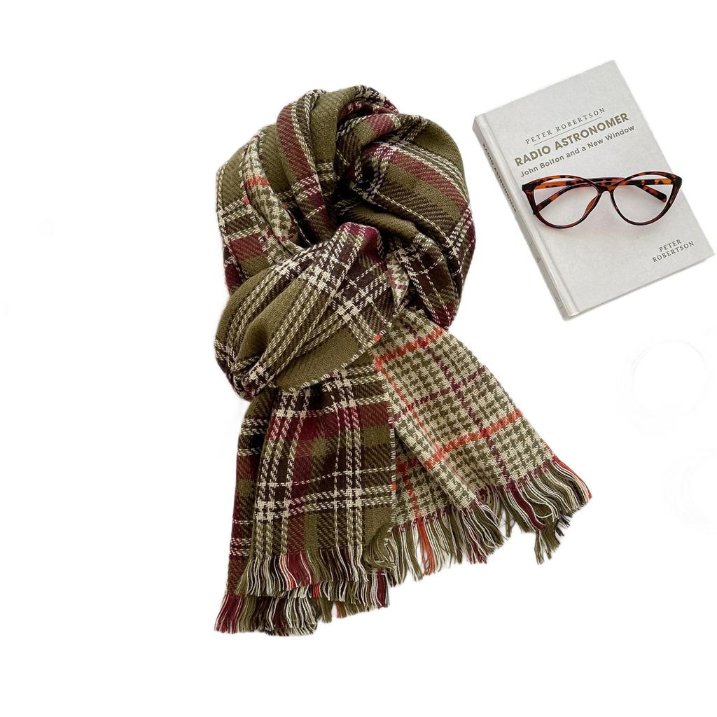 Winter Scarf Sweet Fresh and Soft Shawl Versatile Simple Youthful Style Student Plaid Warm Scarf