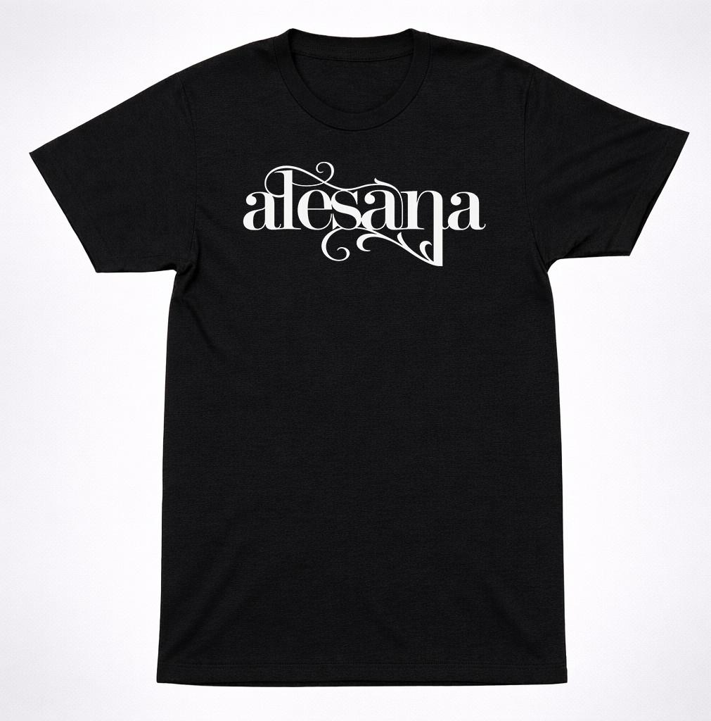 Alesana Logo T-Shirt White Script Emo Post Hardcore Screamo Band Tee S разноцветный