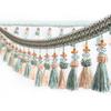 Lace Tassel Fringe Trim with Crystal Embellishment 1-5M Ribbon for Sewing Curtains Cushions Upholstery Diy Craft Decoration