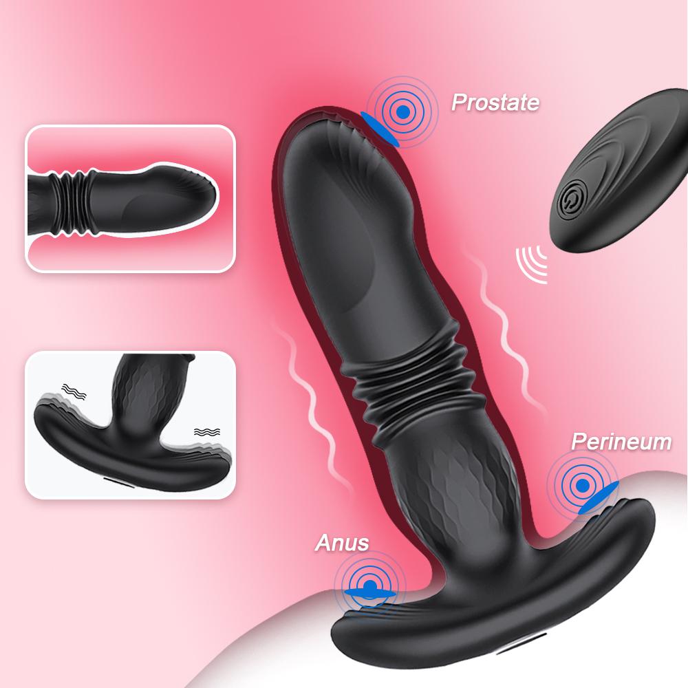 Pánský masážní přístroj na prostatu teleskopický dálkový ovladač Anální zástrčka Sexy hračky Vibrátor Sexuální hračky pro páry Sexshop