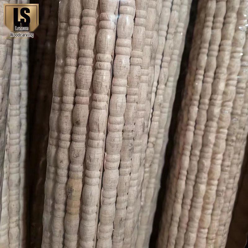 Beech Wood Decorative Carving: Twisted Gourd & Bead Line Strip Beech half-round 1.1cm diameter