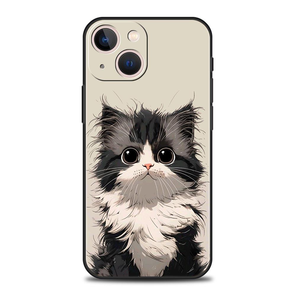 Daily Life of Cute Cats Phone Case For iPhone 17 16 15 Pro Max 11 12 13 14 7 8 Plus SE 2020 X XR XS Cover Soft Black
