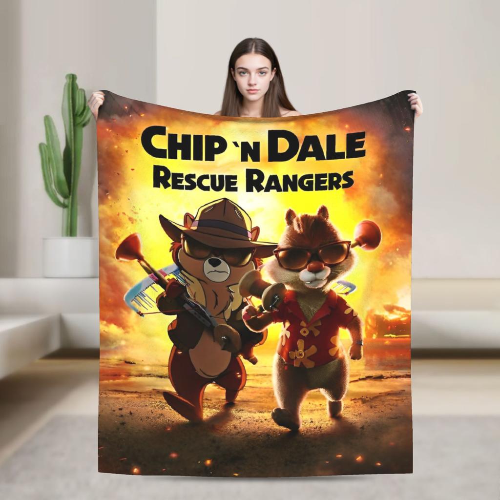 Chip 'n' Dale And Friends Wool Blankets Cartoon Customized Throw Blanket for Home 200x150cm Plush Thin Quilt