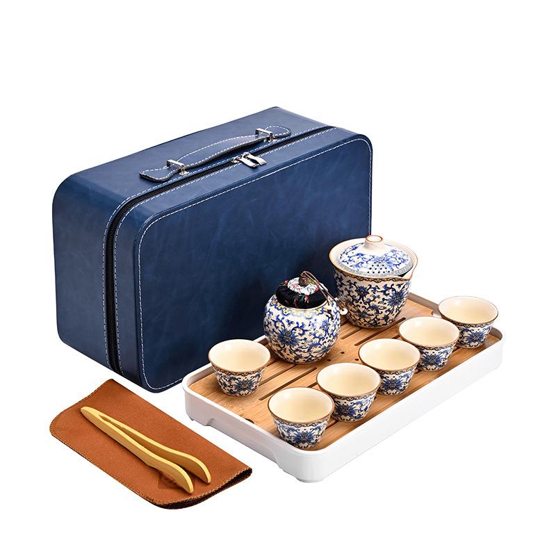 Travel Tea Set, Convenient Ceramic Express Cup, a Pot of 3 Cups, Company Business Activities Souvenir