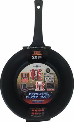 Tafuco Frying Deep Induction Diamond Marble Pan, Type, 28cm, Compatible, Coating, Black, F-7124
