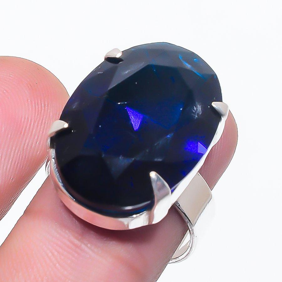 London Blue Topaz Gemstone 925 Sterling Silver Jewelry Ring Size 8