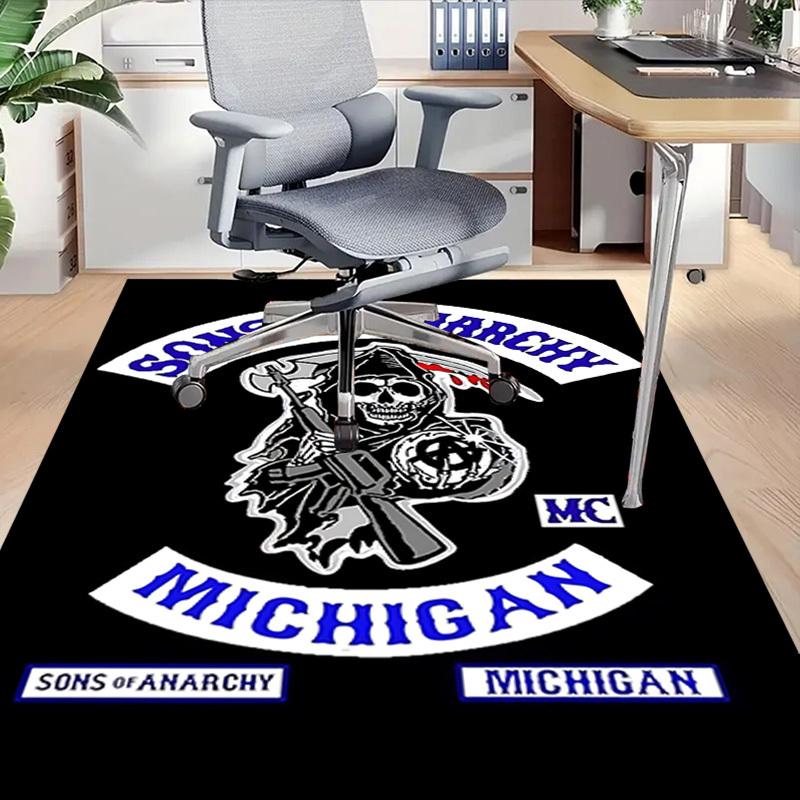 1pc Sons of Anarchy Michigan MC Carpet Anti Slip Polyester Floor Mat for office.Bedroom