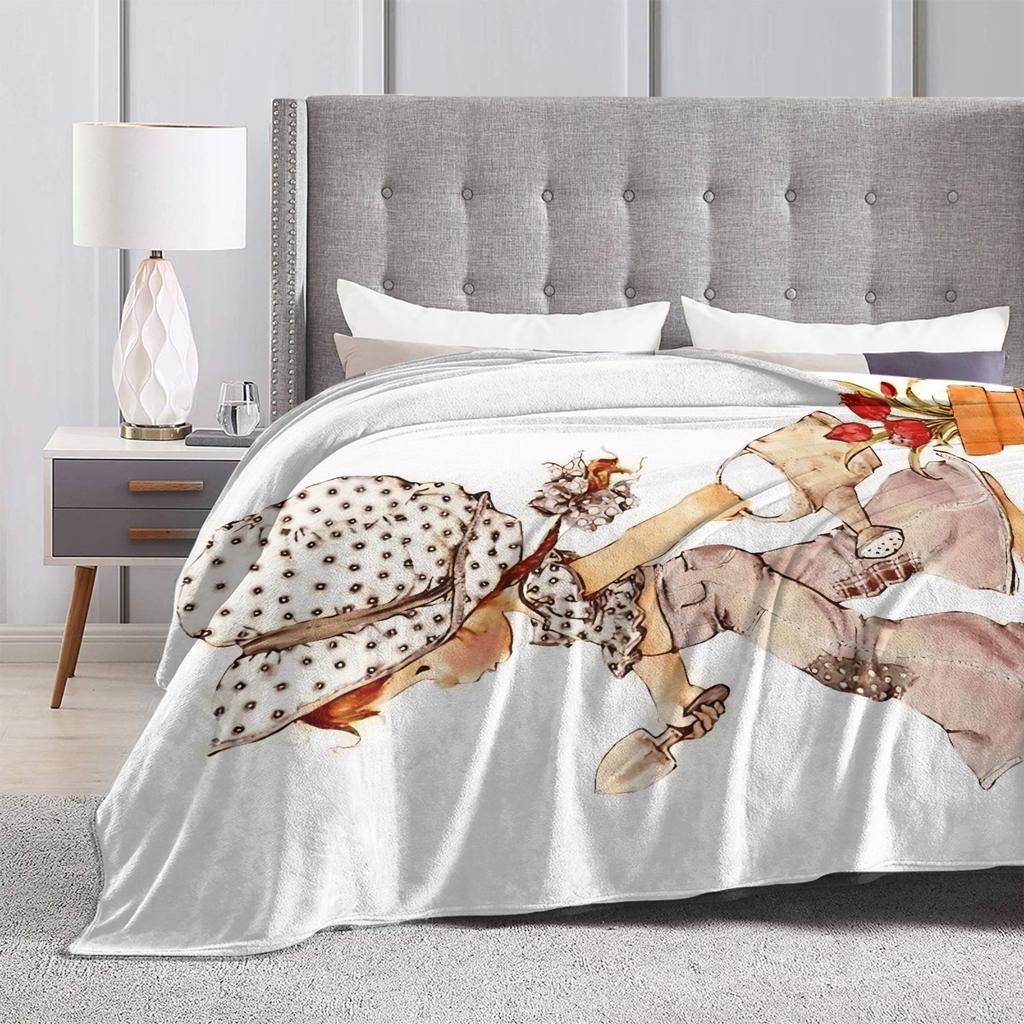 Warm Soft Blankets Picnic Sarah Kay Throw Blanket  Flannel Bedspread For Bedroom Novelty Sofa Bed Cover