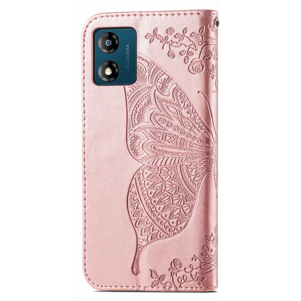 For Motorola Moto E13 4G Imprinted PU Leather Wallet Phone Case Anti-drop Stand Cover