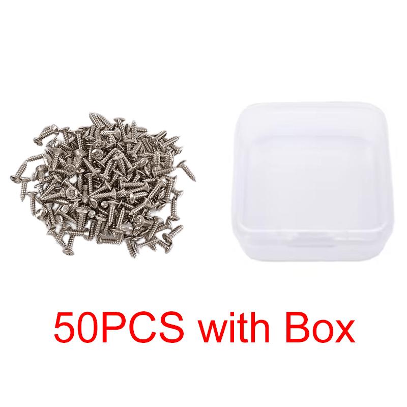 50PCS Guitar Protective Plate Screws 3*12mm Size Screws with 1PC Transparent Box Gold Silver Black Available Guitar Supplies ZYF