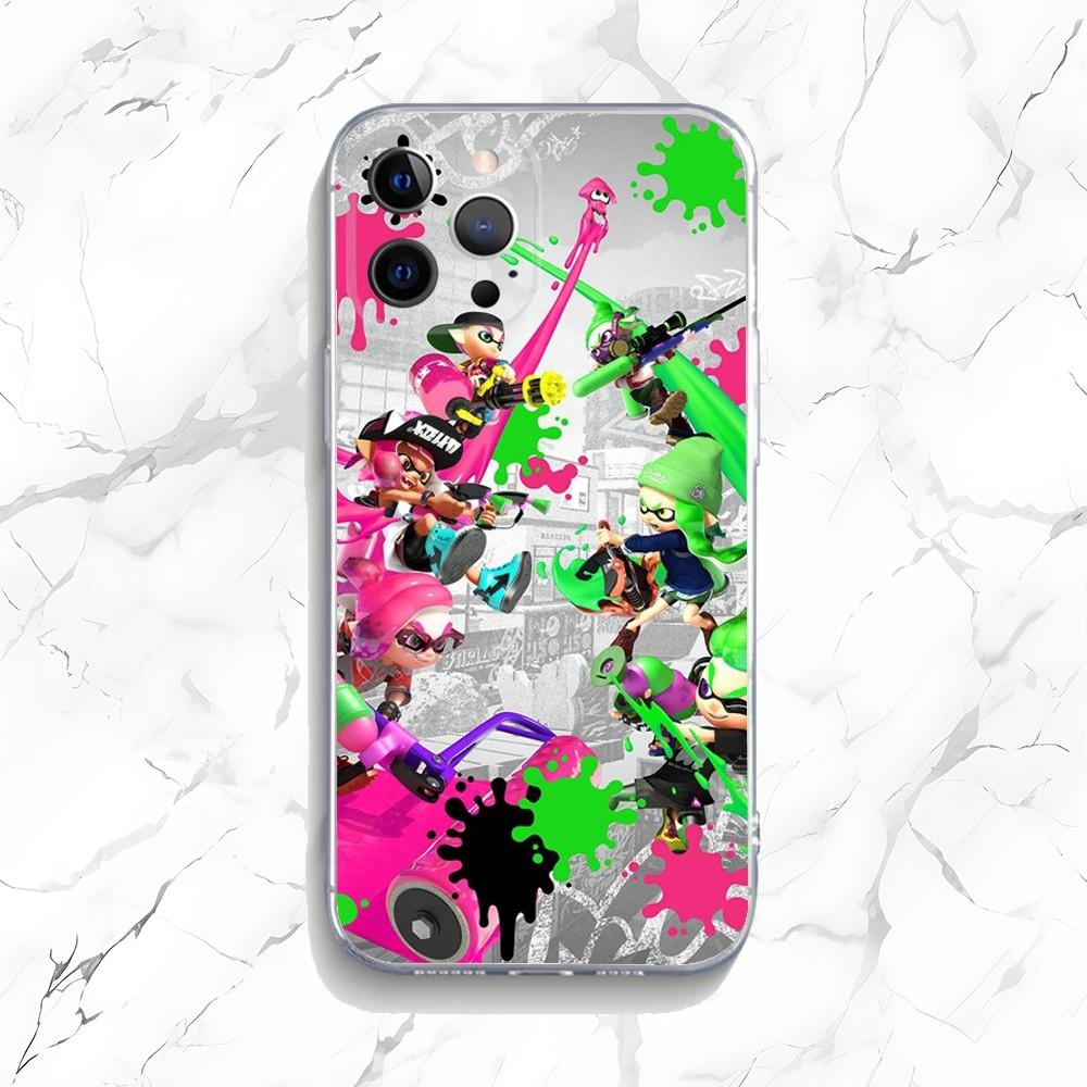Game S-Splatoon Phone Case For iPhone 15,14,13,12,11 Plus,Pro,Max,XR,XS,X,7,8 Plus,SE,Mini Transparent Silicone Soft iPhone12