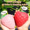 Photosensitive Color Changing Strawberry Toy Simulated White To Red Strawberry Squeeze Fidget Toy