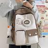 Japanese & Korean Style Large Capacity Color Block Backpack for High & Middle School Girls