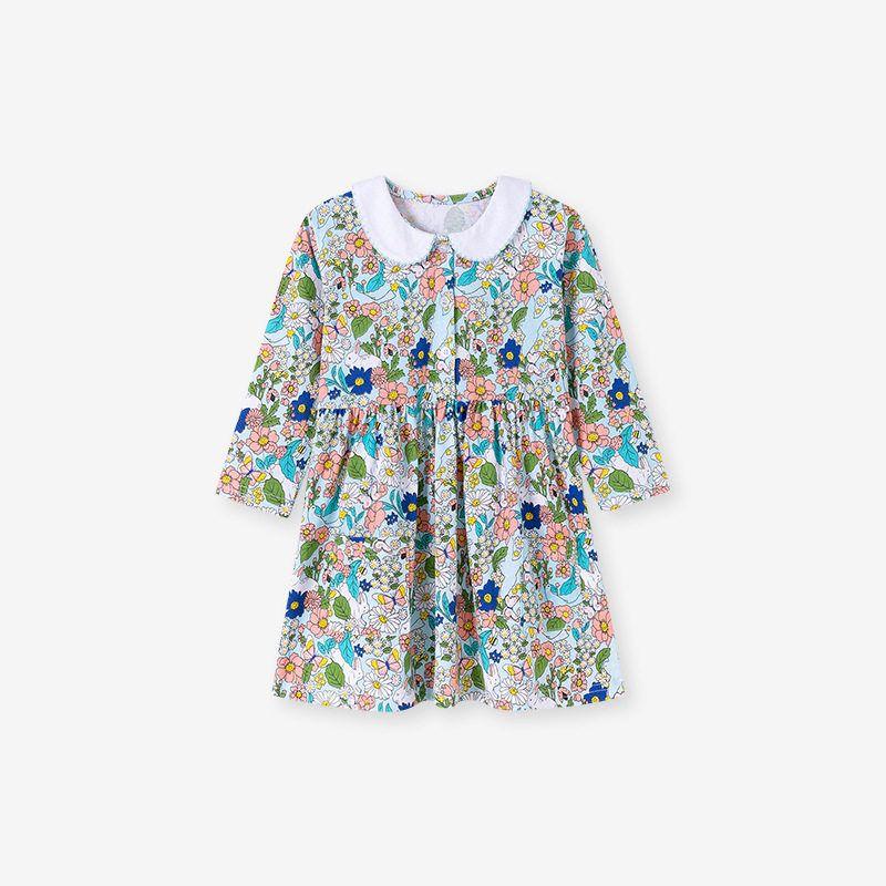 European and American Children s Clothing Manufacturers New Girls Dresses Autumn Floral Dresses Cute Children s Skirts s3110 2Y (90cm)