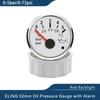 ELING Marine 12V 24V 52mm Oil Pressure Gauge Meter 0-5Bar 0-10Bar with Red Backlight and Light Alarm for Van Ships Motorcycle
