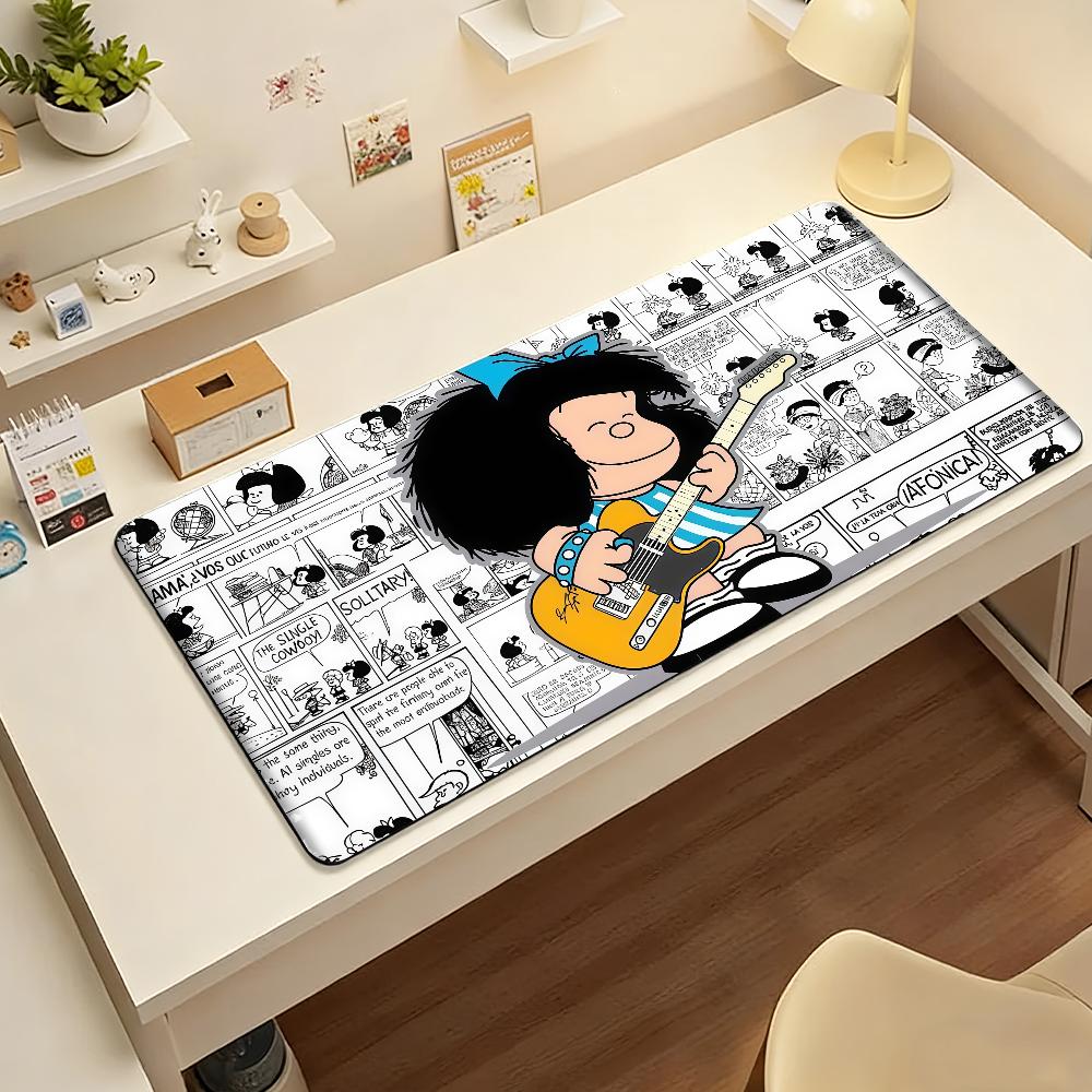 Cartoon Mafalda  Mouse Pad  Nonslip Locking Edge DeskMat PC Laptop Accessories Rubber Office Keyboard Large Game XXL carpet