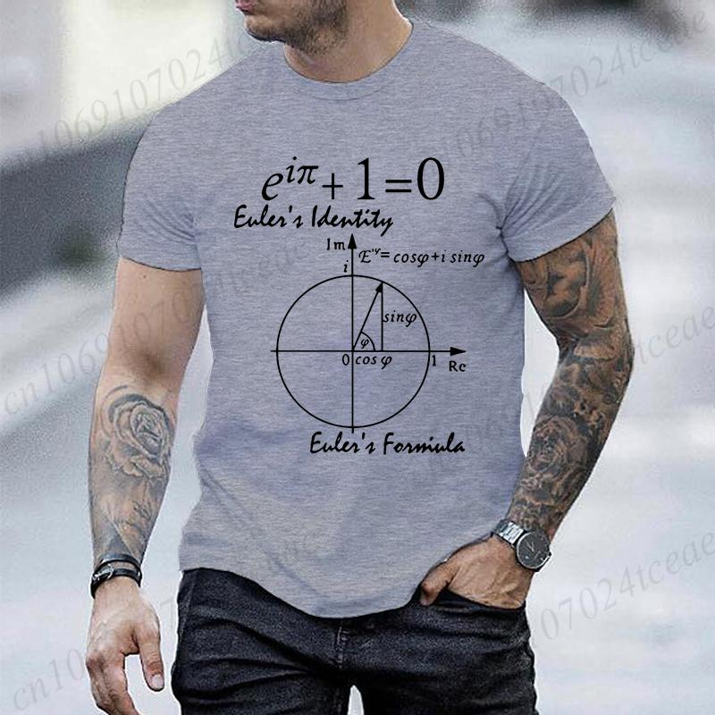 Math Formula Printed Men s Tee T-Shirt Oversized Daily Humor T-Shirts Math Formula Graphic Tees for Women Tops Tees Streetwear S