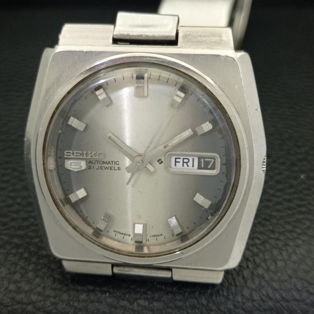 GENUINE VINTAGE SEIKO 5 AUTOMATIC JAPAN 6119C MENS ORIGINAL DIAL WATCH A702417-5 R124-a702417