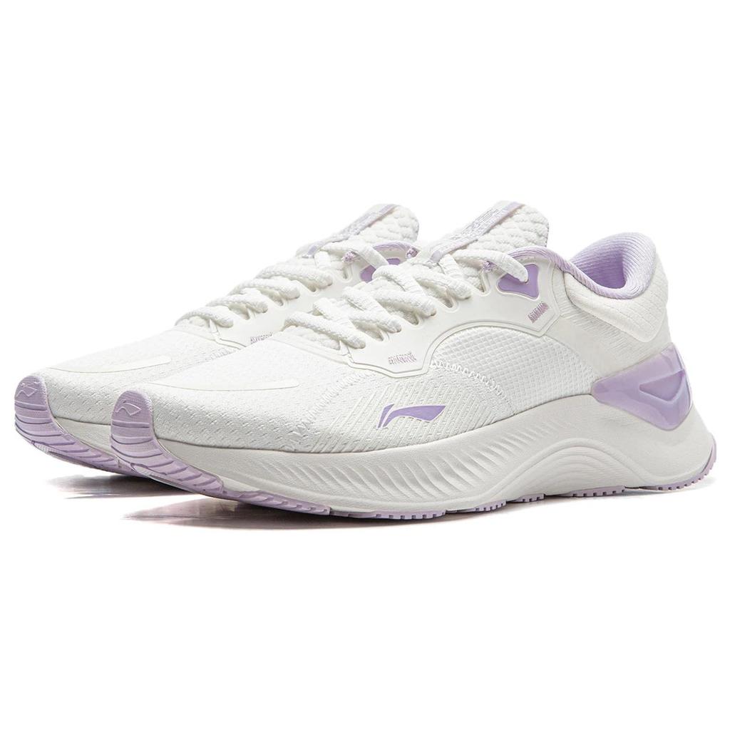 New LiNing YueYing Element Slip Resistant Low Top Running Shoes Women's White Purple ARHT060-1