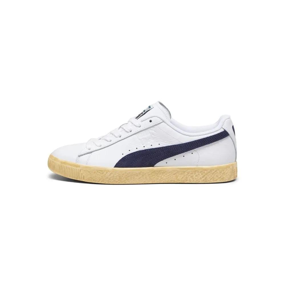 - Puma Clyde White:Navy 394687-01 300217