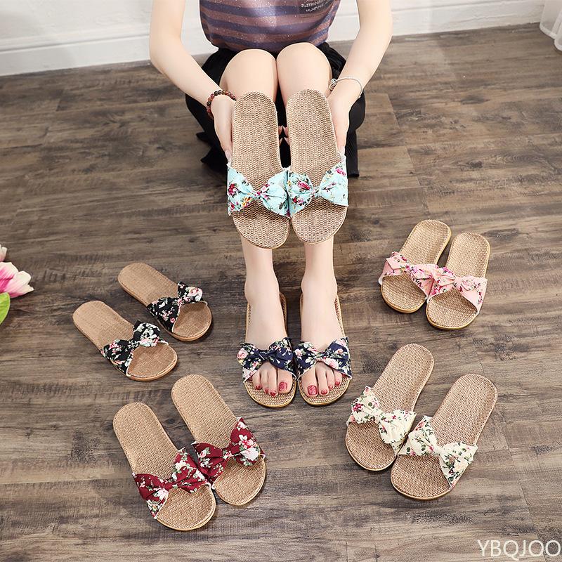 Fashion 2025 Ladies New Style Bow Flower Fashion Versatile Slipper Leisure Comfort Beach Shoes Elegant Minimalist Non Slip Women Sandals