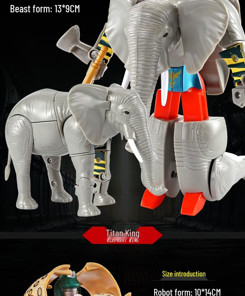 Kaelile Animal Vanguard: Transforming Mecha Warriors Puzzle - Lion, Elephant, White Tiger, Eagle, Panda Robot Toy.