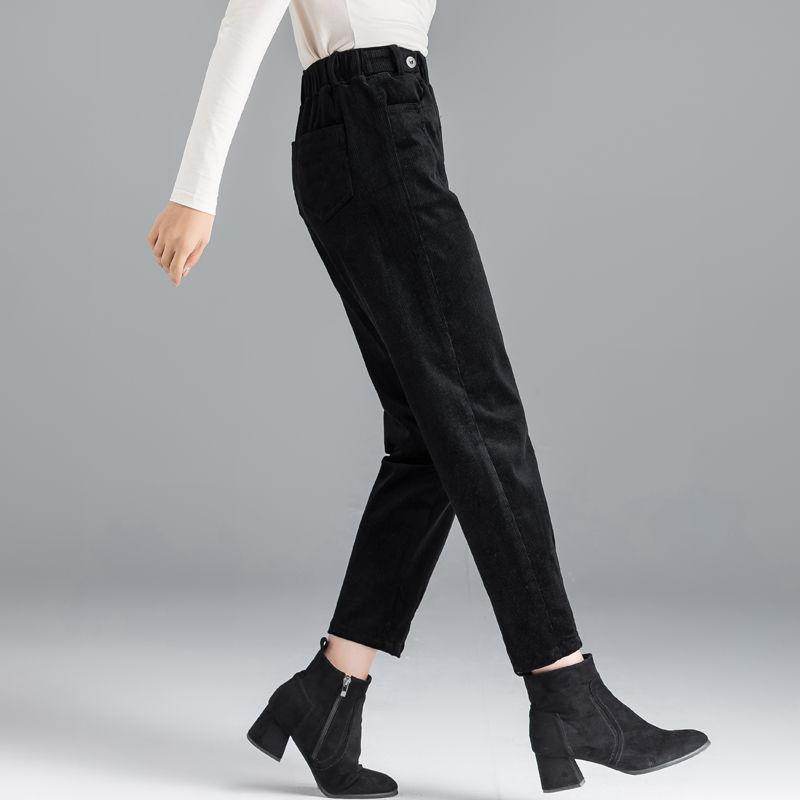 Autumn Winter Casual Straight Pants High Waist Elastic Band Korean Women Fashion Harem Trousers