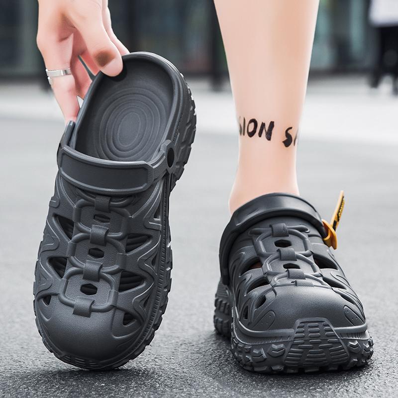 Herren Sandalen Sommer Dicke Sohle Clogs Garten Hausschuhe EVA Rutschfest Atmungsaktive Schuhe Outdoor Strand Pantoletten Mann Lässiger Anglerschuh