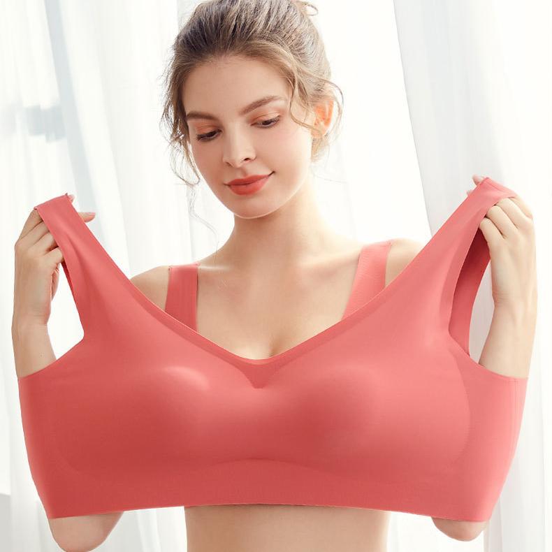 Large Size Bra Women's Seamless Bra Women's Thin Design No Steel Ring Sports Vest Style Push Up Bra