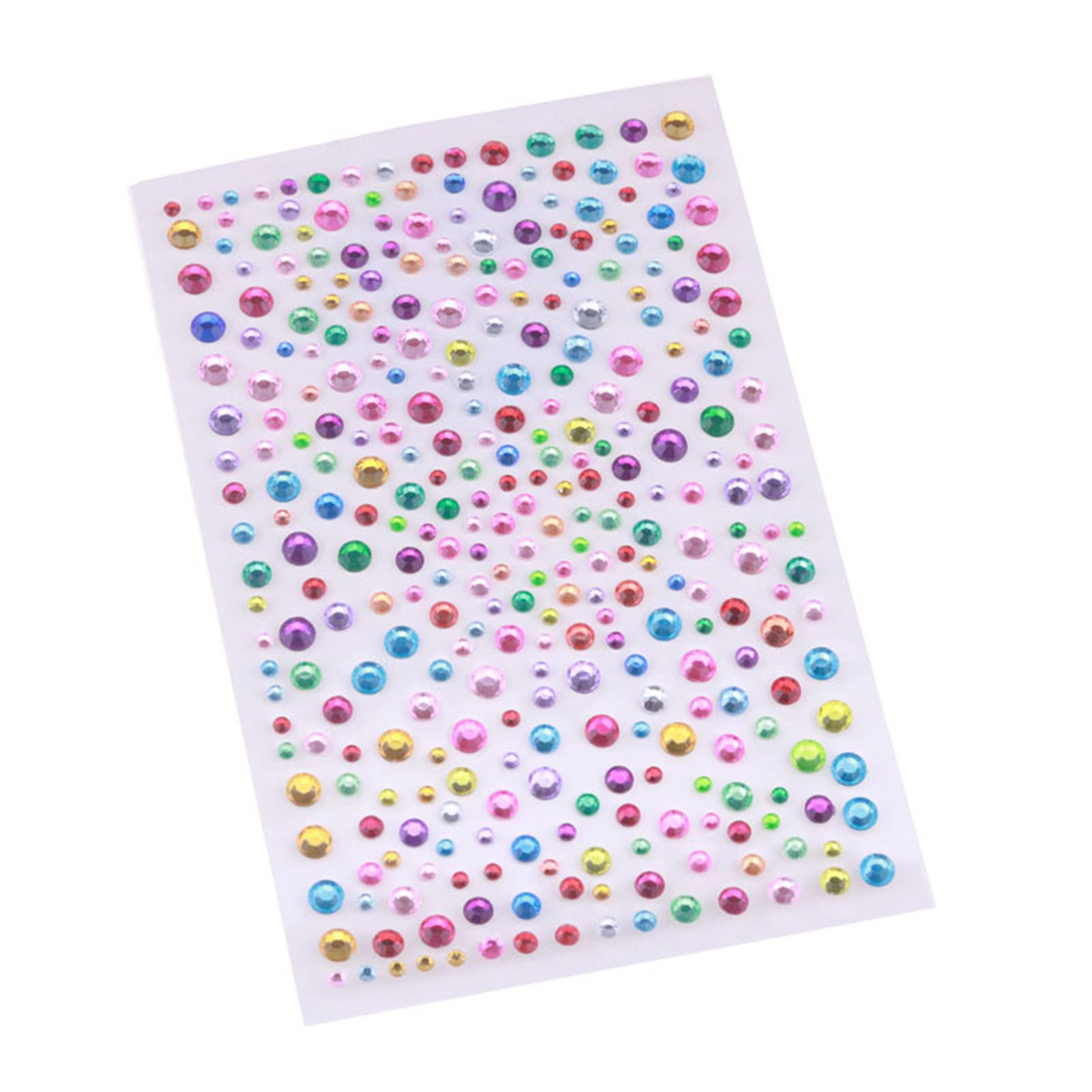 

3 листа акриловых наклеек для алмазного сверления, клейкая лента для заднего вида, украшения ногтей, аксессуары для самостоятельного изготовления, 325 шт. разноцветный
