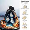 1pc Cute Ghost Pumpkin Theme Blanket  Soft Throw for Home Decor, Perfect Gift, Suitable for All Seasons