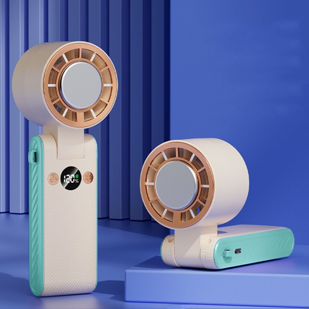 120 Speed Adjustable Handheld Cooling Fan LED Display Small Electric Fan Mini Folding Fan  Travel