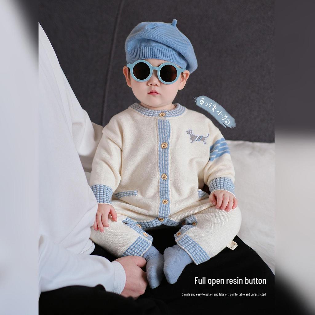 Newborn Knitted Sweater Onesie for Boys & Girls - 2025 Autumn Collection