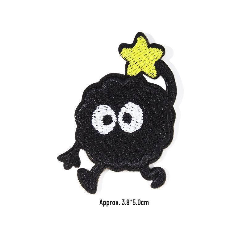 Self-Adhesive Black Embroidery Patch for Clothes Repair and Decoration