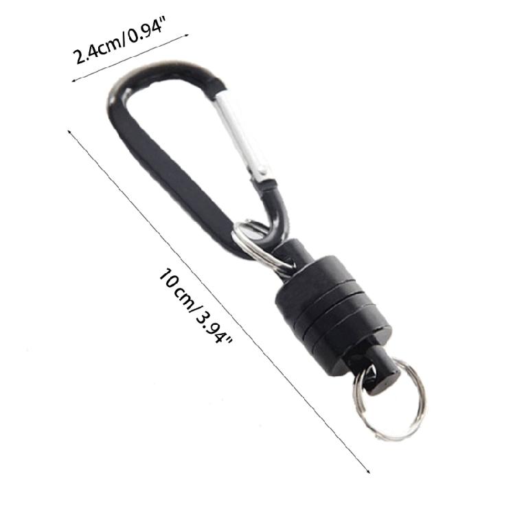 Magnet Buckle Fly Fishing Net Release Hanging Holder Lanyard Clip Carabiner