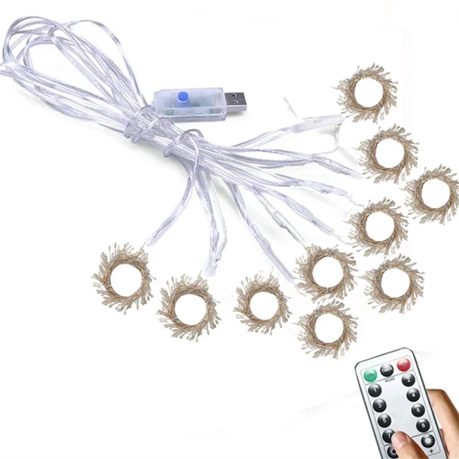 1000 LED Christmas Cluster Icicle Lights 3X3M Plug In Firecraker Curtain Fairy Lights Outdoor Icicle String Light for Tree Decor