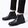 Fashion Genuine Leather Fashion Mens Shoes Retro Casual Male Boots All-match Motorcycle Ankle Boots Men Winter Warm Winter Brogue Shoes
