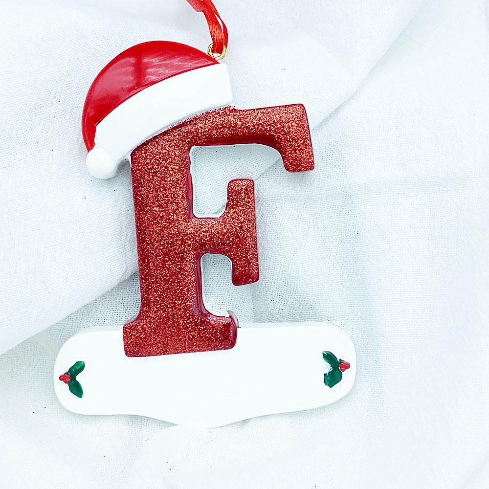 Beautifully Handpainted Crafted Resin Christmas Ornaments With 26 Alphabet Letters A To Z For Decor Stylish
