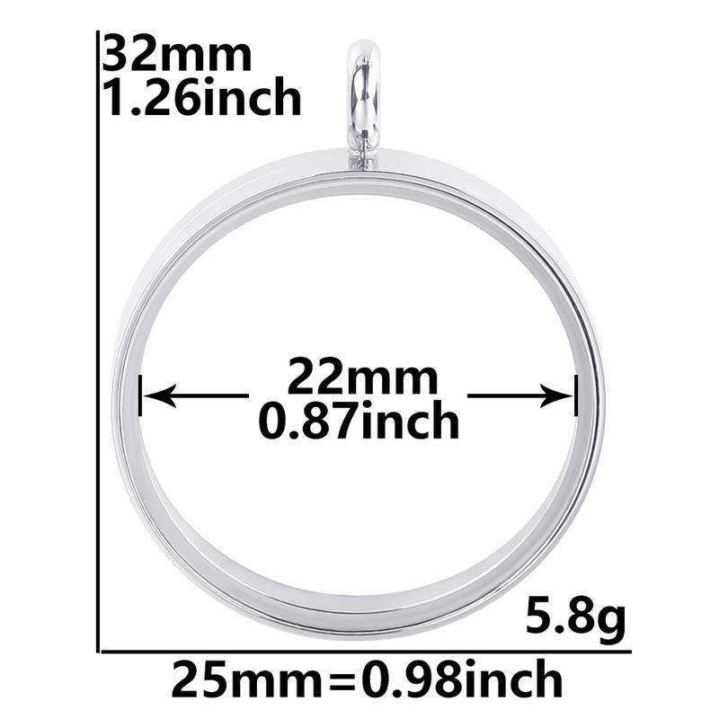 25/30mm Twist Locket Pendants For Jewelry Making Necklace Glass Floating Charm Lockets DIY Stainless Steel Pendant Accessories