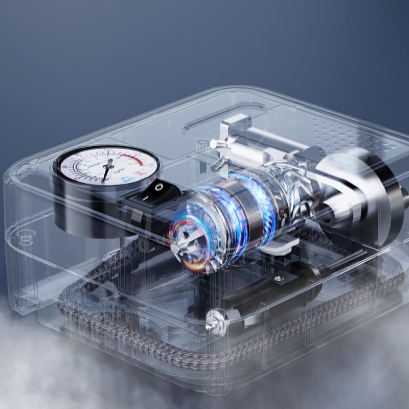 Air Compressor Tire Inflator, Portable DC 12V Auto Air Pump, Pointer Type Tire Pressure Display,