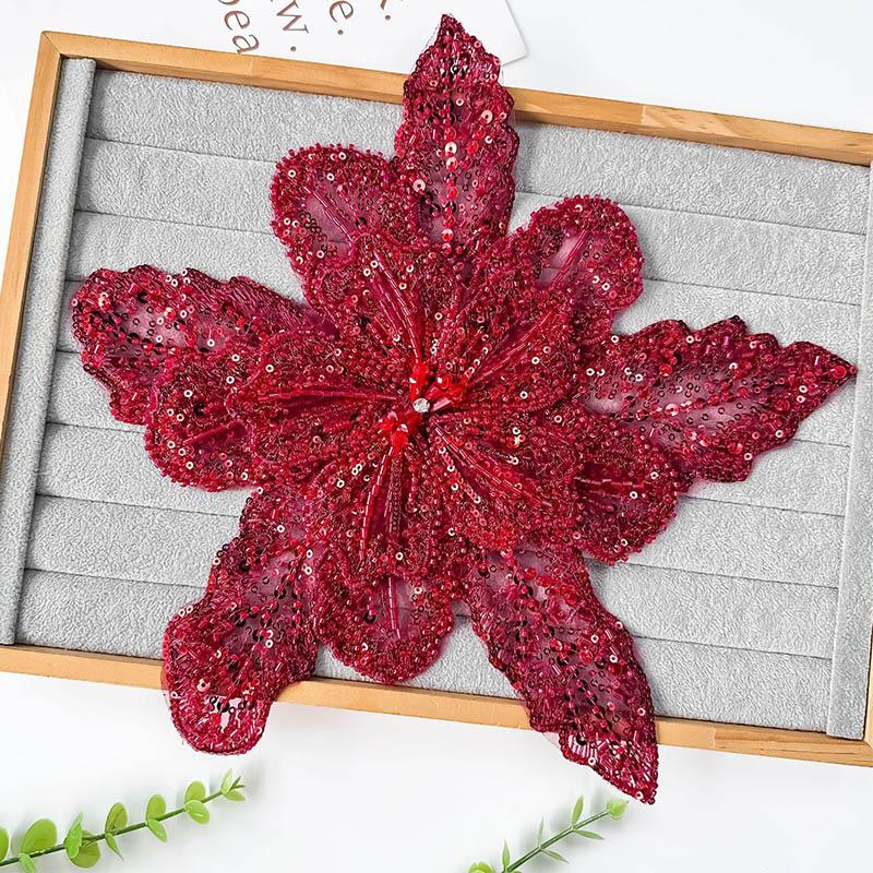 1PC Corsage Multi Layer Polyester Handmade Cloth Sticker Sequin Applique Clothing Fabric Sewing Material