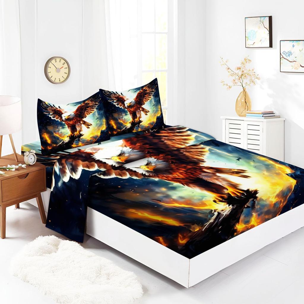 Animal Puppy Pattern Mattress Four-Piece Bedding Set Bedroom Dormitory Bedding Decoration
