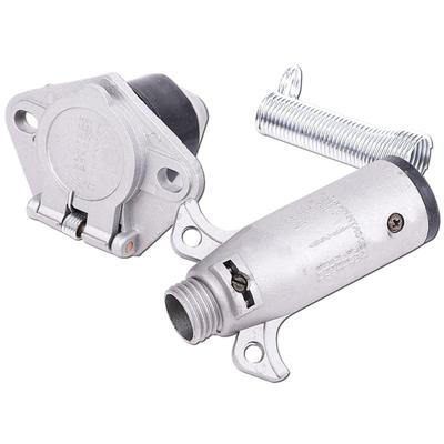 Rubonarie Towing Wiring Connector, 7-Pole Coupler Socket, for Boats, Jet Skis, Camping, Caravans, and RVs, Hitch Member (Silver, 3-Piece Set)