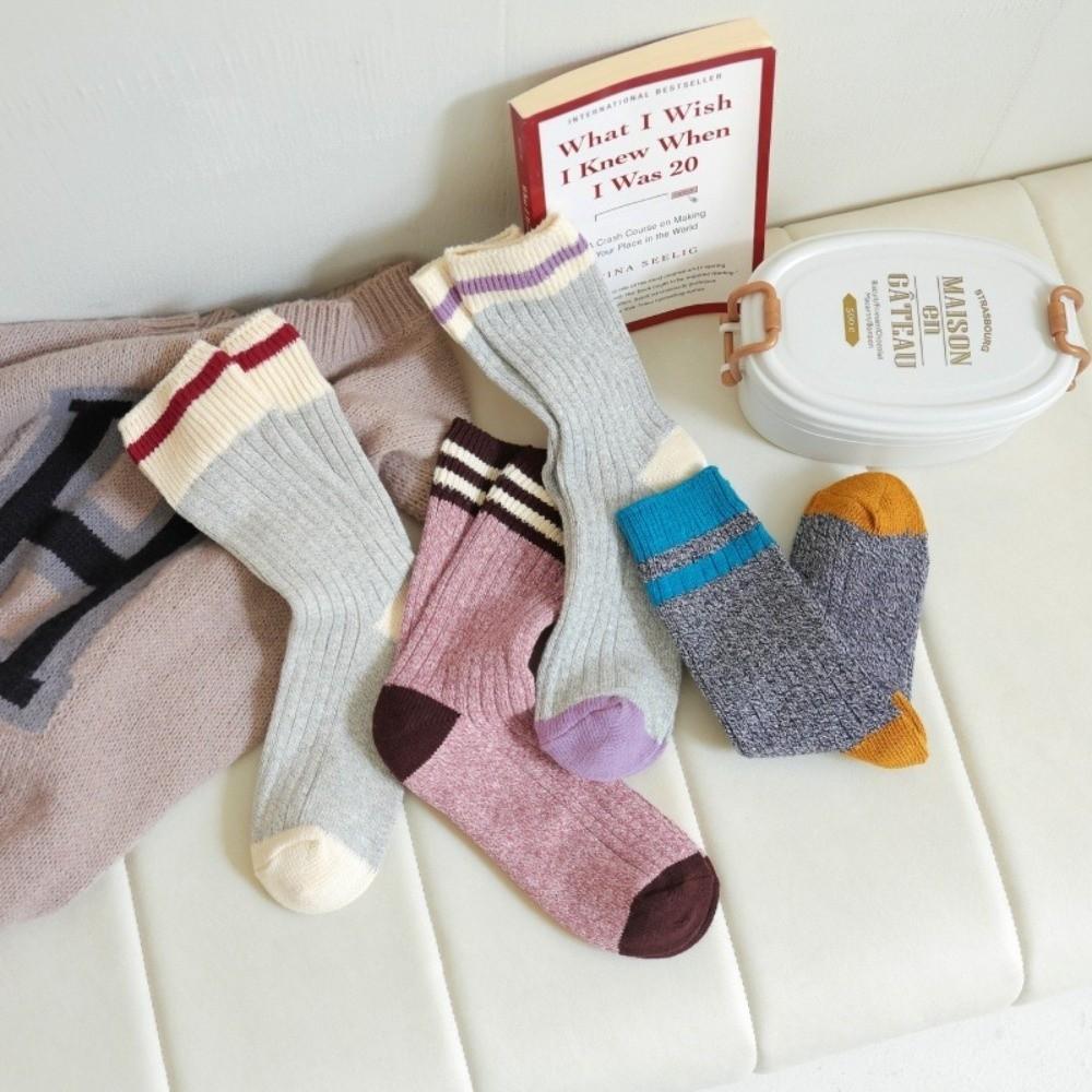 Pure Cotton Middle Tube Socks Thickened Snow Boot Socks Fashion Winter Socks Gift