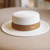 Koreanischer Stil Damen Sommer Strohhut Breiter Rand UV-Schutz Eleganter Französischer Fedora Strand Sonnenhut Verstellbar für Reisen